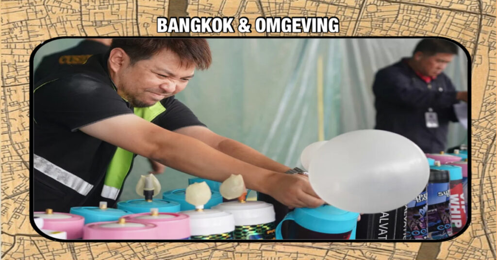 De douane in de haven van Bangkok lag dubbel van de lach, nadat ze een partij lachgascilinders, die uit China waren gesmokkeld, in beslag nam.