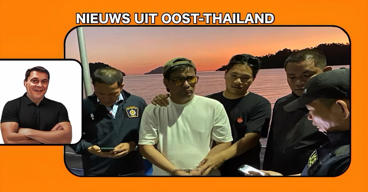 De verdachte van een moord op een snelweg rond Bangkok, uiteindelijk op een eiland in Oost-Thailand gearresteerd 