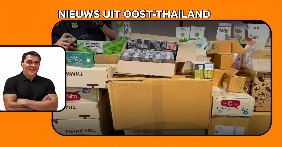 Douane Thailand nam vandaag in Si Racha ruim 445.200 illegale sigaretten in beslag