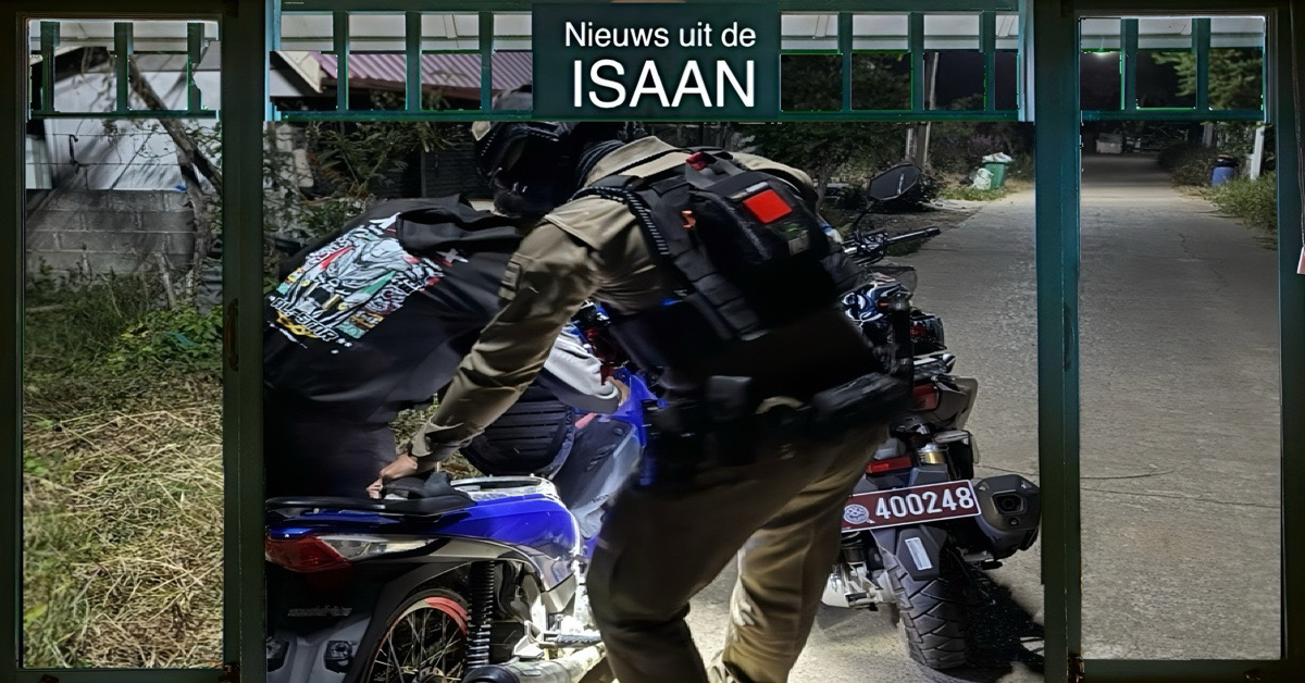 Een 16-jarige jongen in Noordoost-Thailand opgepakt omdat hij midden op een kruispunt een wheelie maakte.