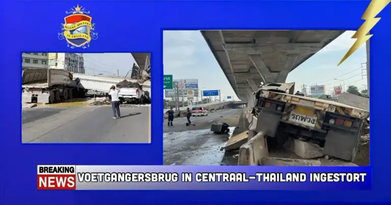 Viaduct op de Thep Ratthanakornweg in Samut Prakan ingestort; meerdere personen gewond