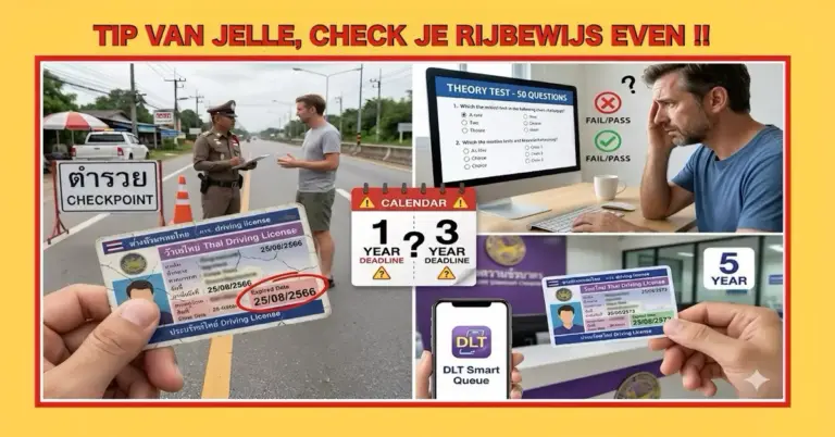 Het is werkelijk balen als je rijbewijs in Thailand is verlopen.