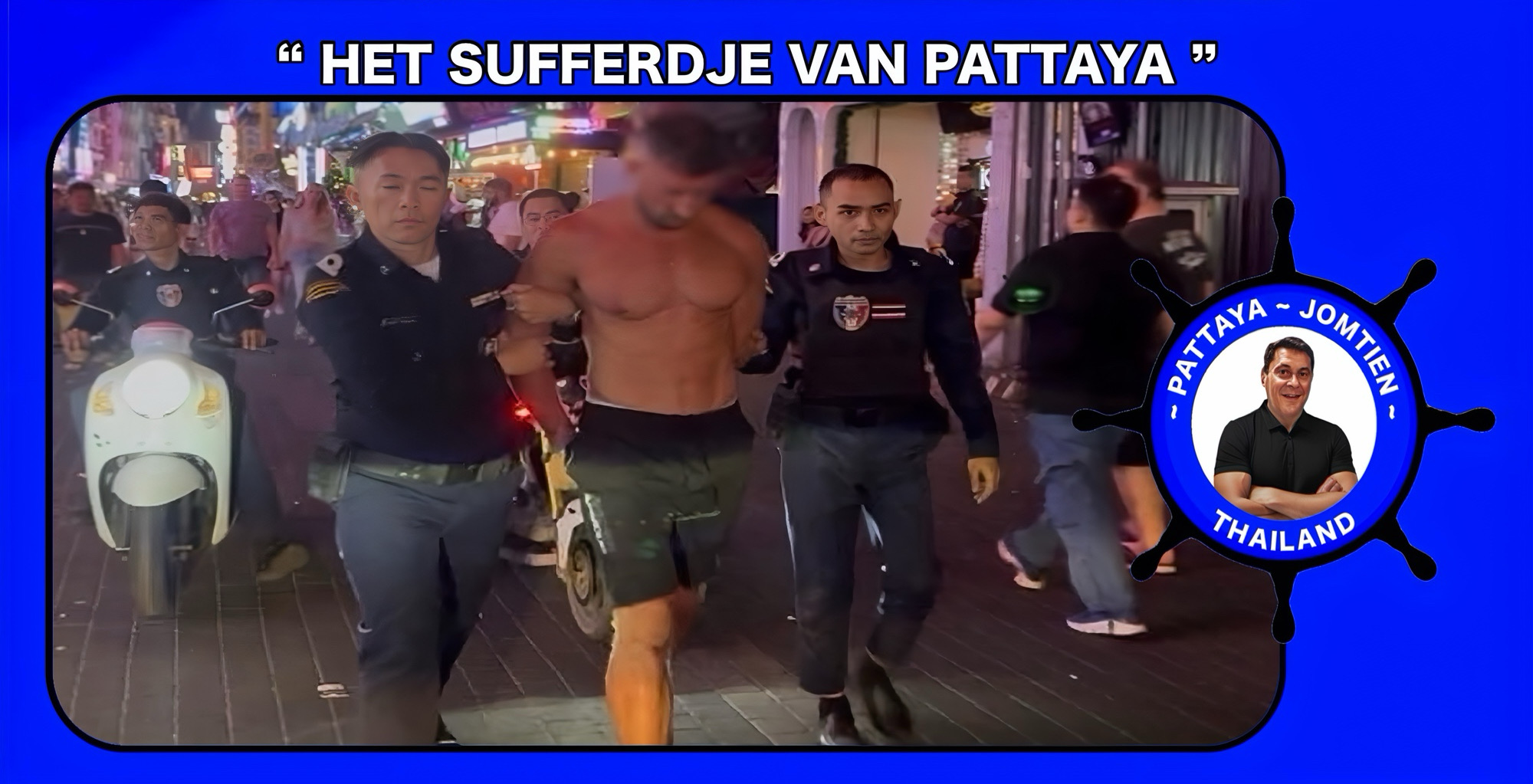 Een gentleman uit Engeland slaat in Pattaya uit frustratie een taxichauffeur een bloedlip