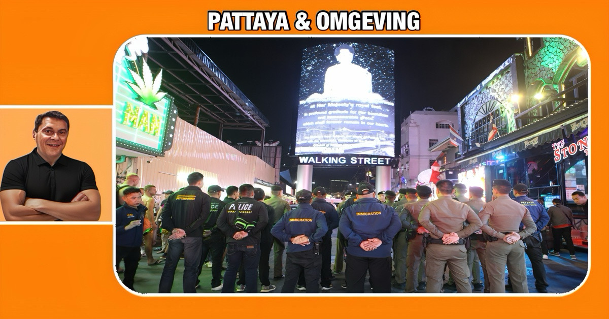 De Walking Street in Pattaya is voor de feestdagen tot prioriteitszone ingesteld, met grootschalige drug- en veiligheidscontroles 