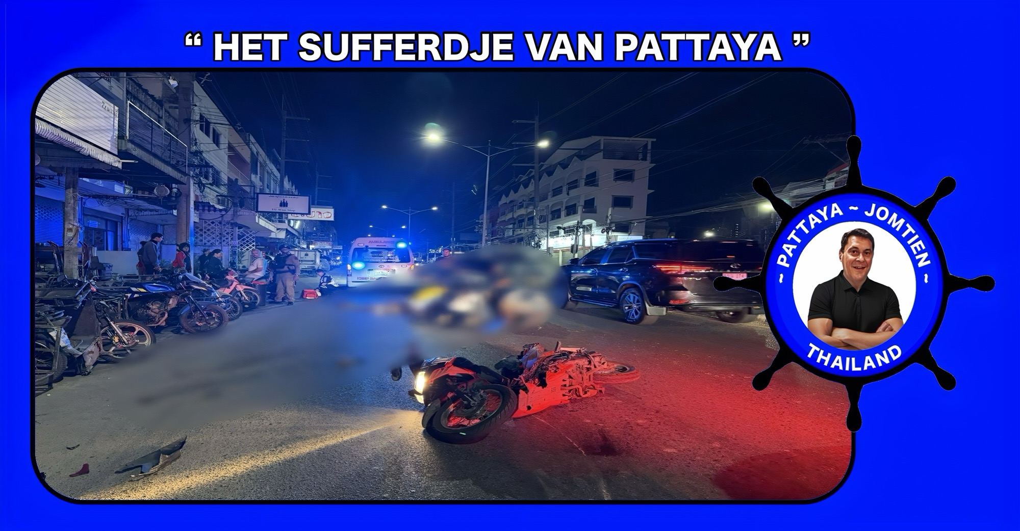 Onoplettende Europeaan raakt zwaar gewond bij aanrijding op Thepprasit Road in Pattaya