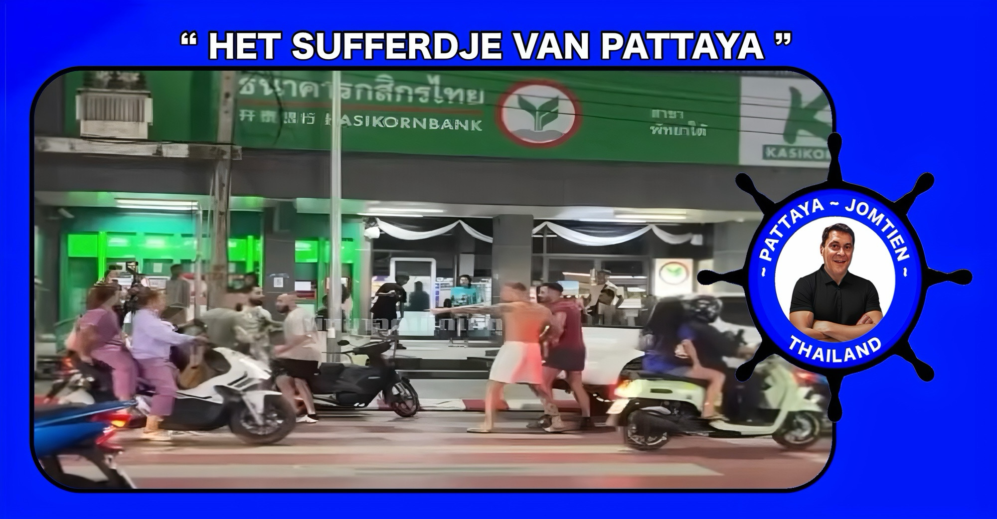 Buitenlandse toeristen na een heftig straatgevecht in Pattaya opgepakt en met een boete bestraft