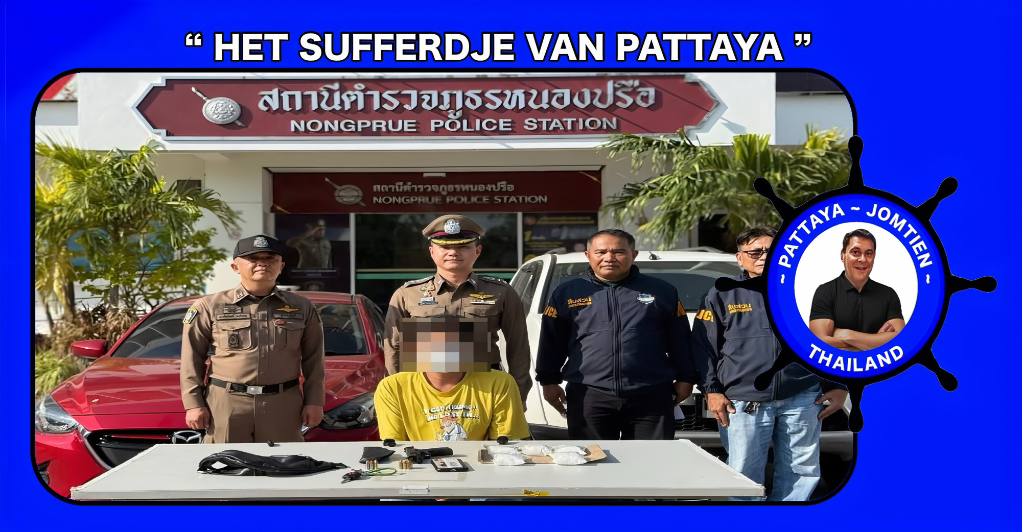 De politie van het Tambon NongPrue heeft een omvangrijke drugsbende ontmantelt