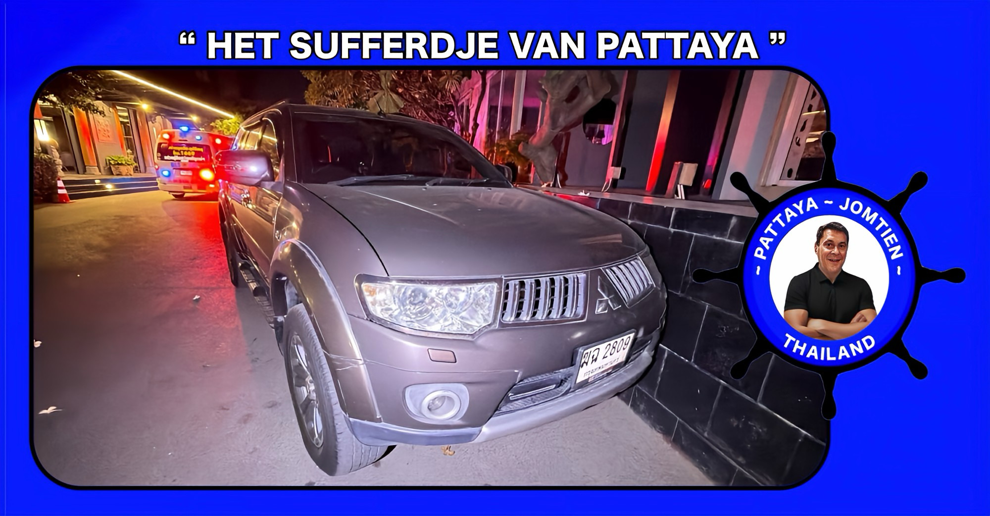 Chinese man tijdens het veters strikken door zijn vriend met de auto in Pattaya overreden, de man overleefde dit niet