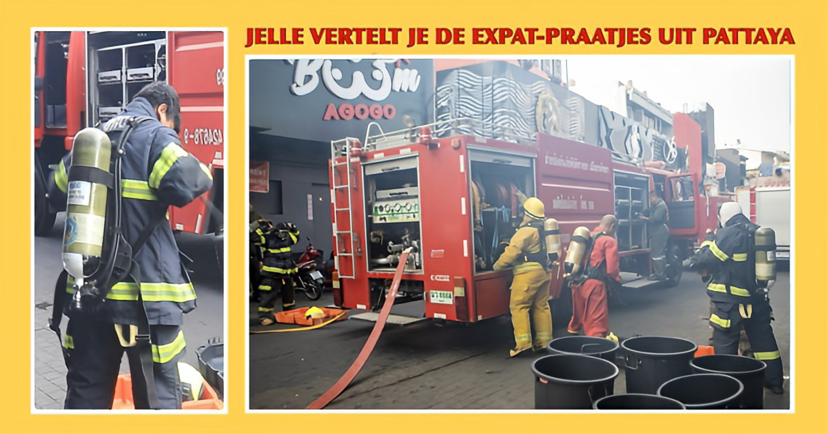 De brandweer van Pattaya voerde gisteren een grootschalige brandoefening in een bekend uitgaansgebied uit