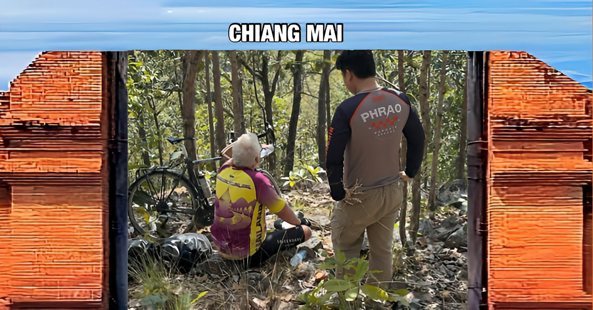 Verdwaalde Britse fietser veilig uit de bossen in het hoge noorden van Thailand gered