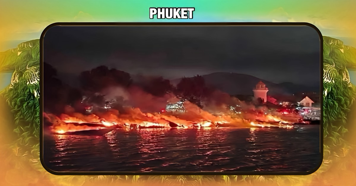 Overslaande brand vernielt in het zuiden van Thailand een vloot van 20 speedboten