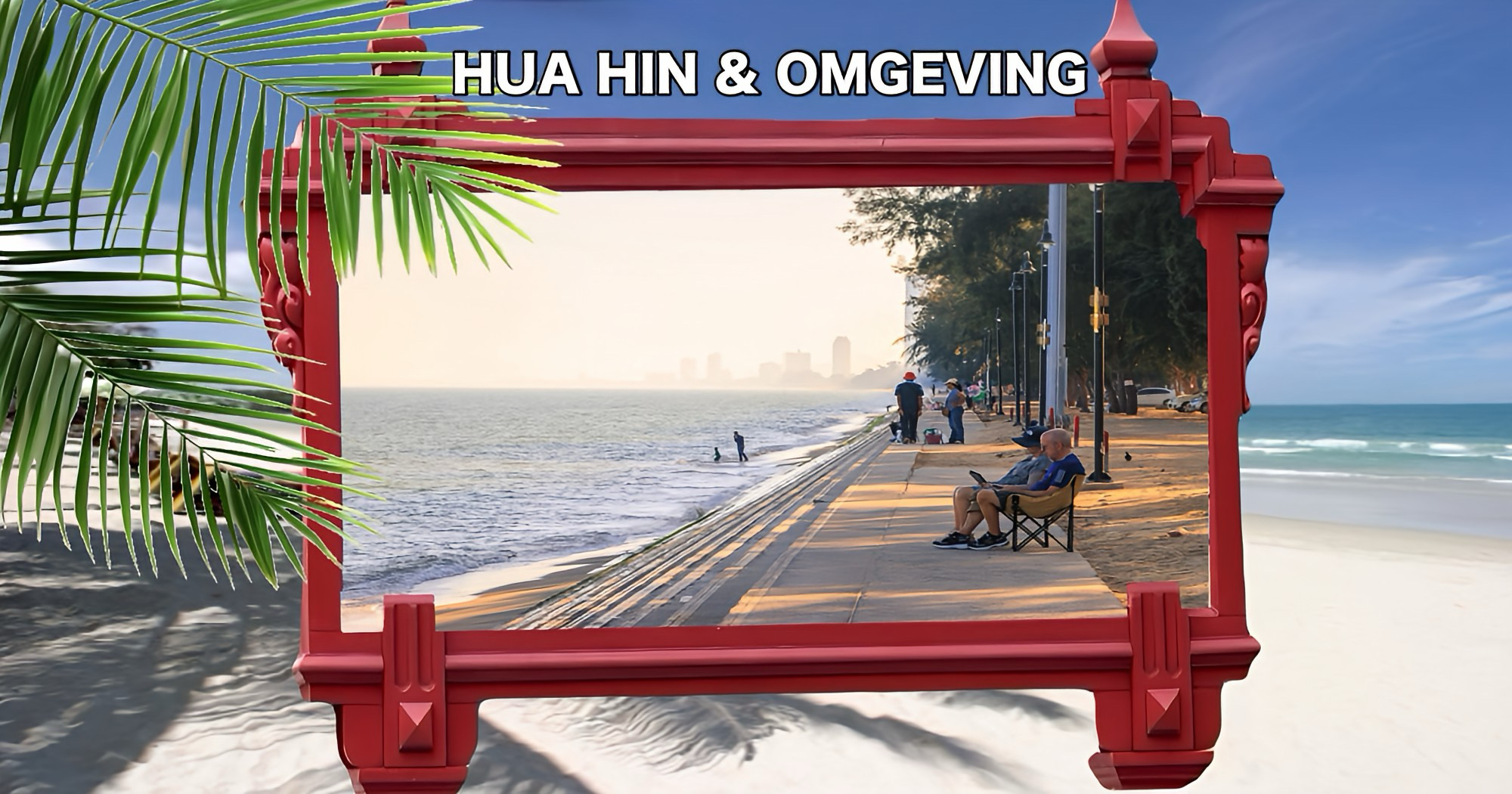 Het nieuwe normaal op South Beach van Cha-am in Centraal-Thailand moet de bezoekers blijer en gelukkiger maken