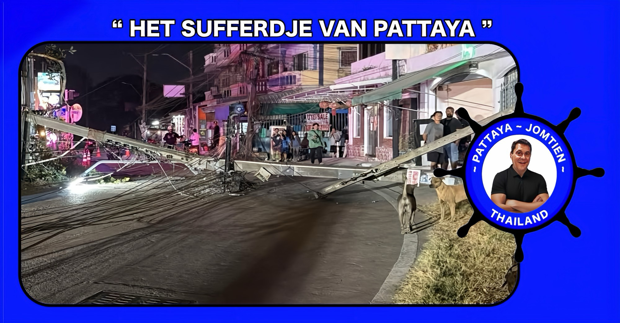 Gisteravond vloog een pick-up truck in Pattaya uit de bocht en trok daarbij drie elektriciteitspalen omver, vanwege het risico op elektrocutie werd het verkeer stilgelegd