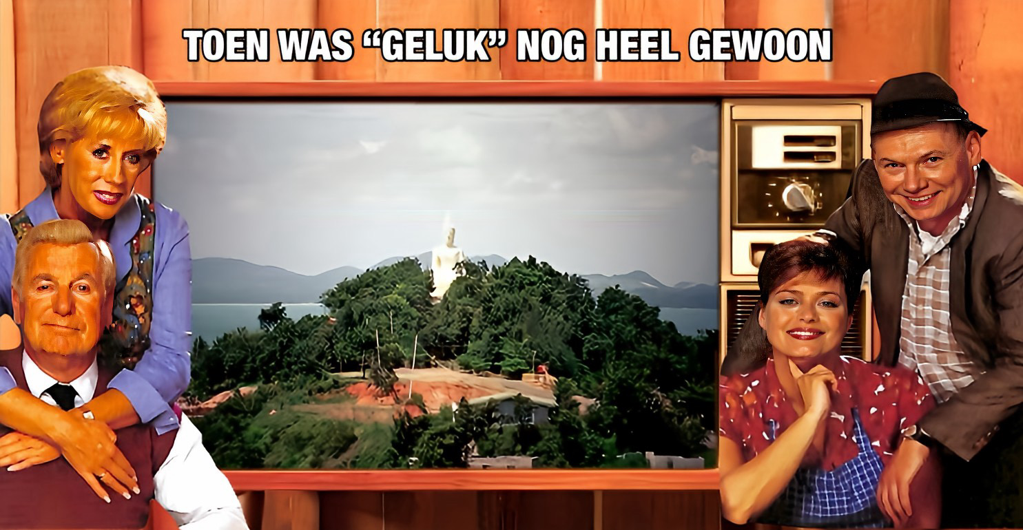 Pratamnak Hill in de midden jaren ’80 met toen nog een witte Boeddha die over Pattaya uitkeek