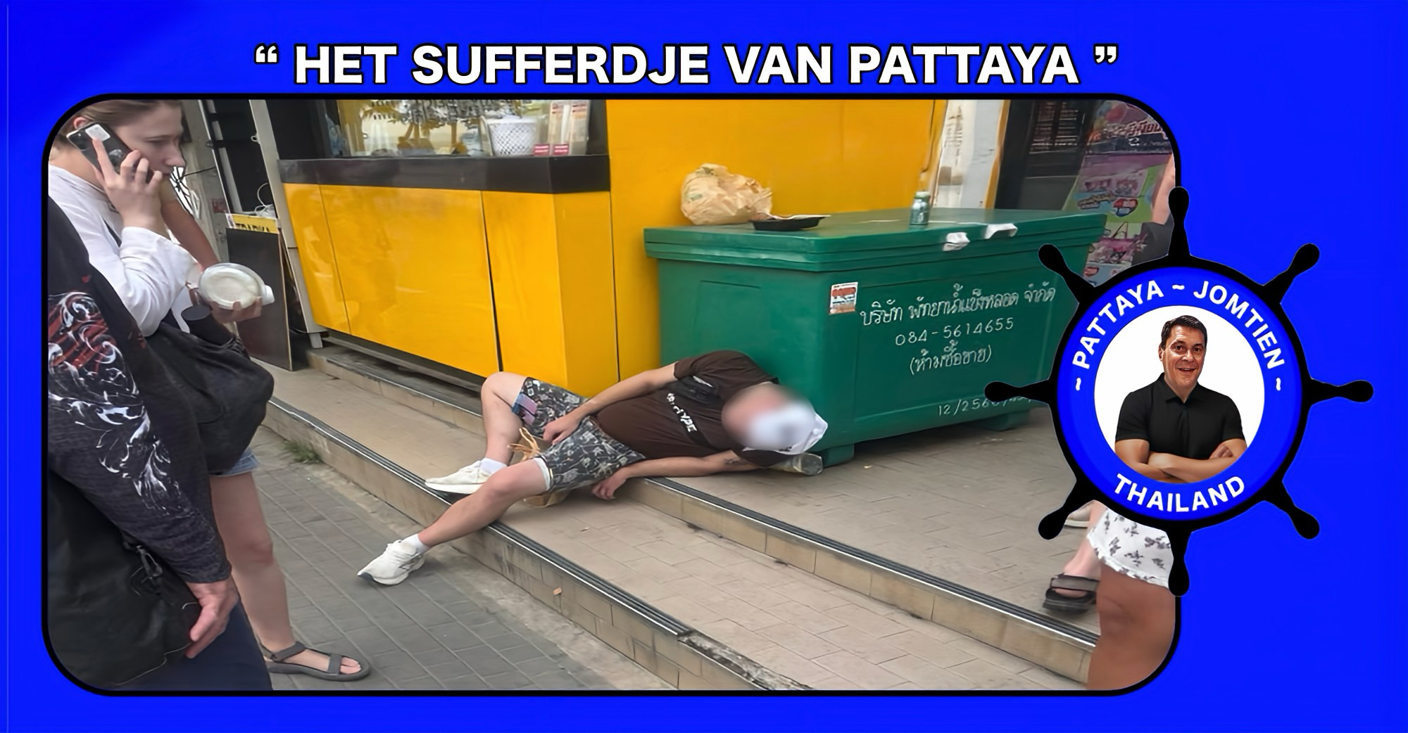 Een buitenlandse toerist zwaar onder invloed van alcohol in Jomtien aangetroffen, waarbij de autoriteiten zorgde voor een veilige terugkeer.