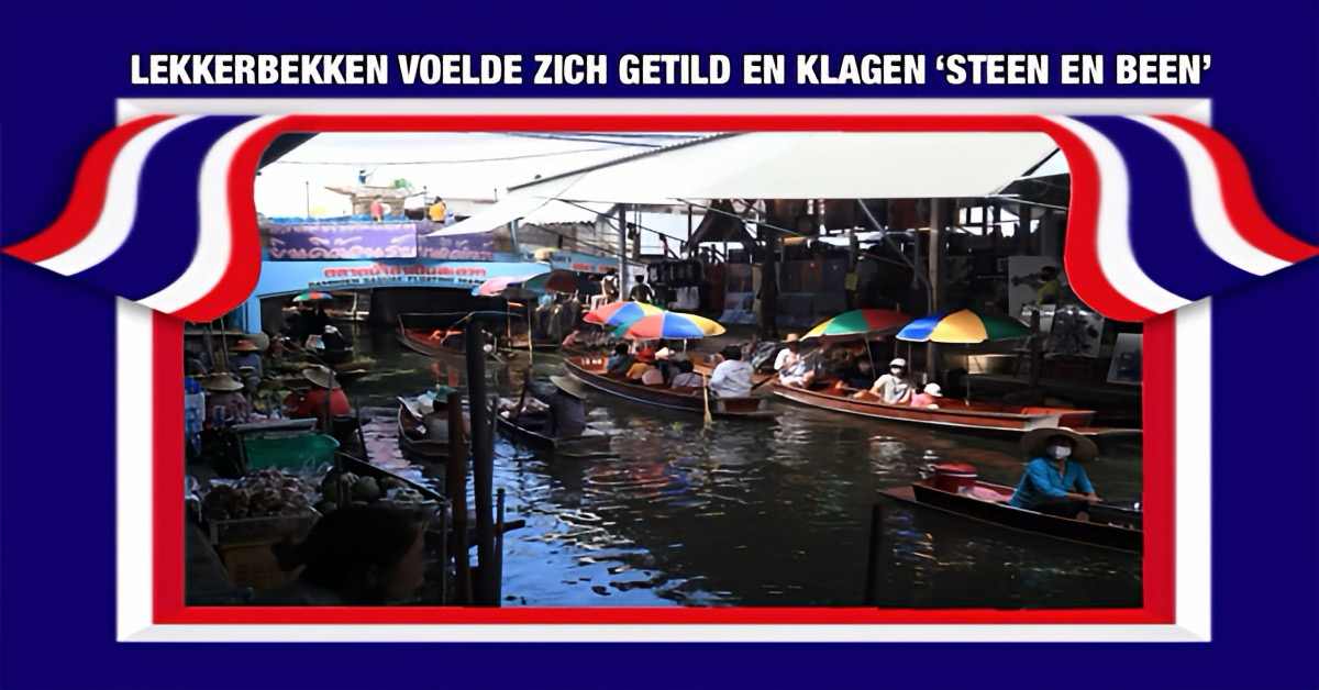 De drijvende ‘Damnoen Saduak’-markt in Centraal-Thailand geconfronteerd met klachten over (te)dure krabomelet