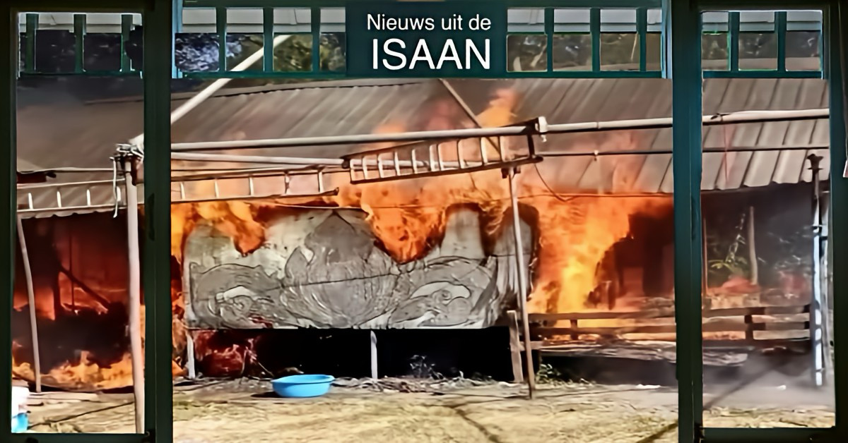 Exploderende powerbank legt clubhuis van ‘molam’-gezelschap in Noordoost-Thailand in as