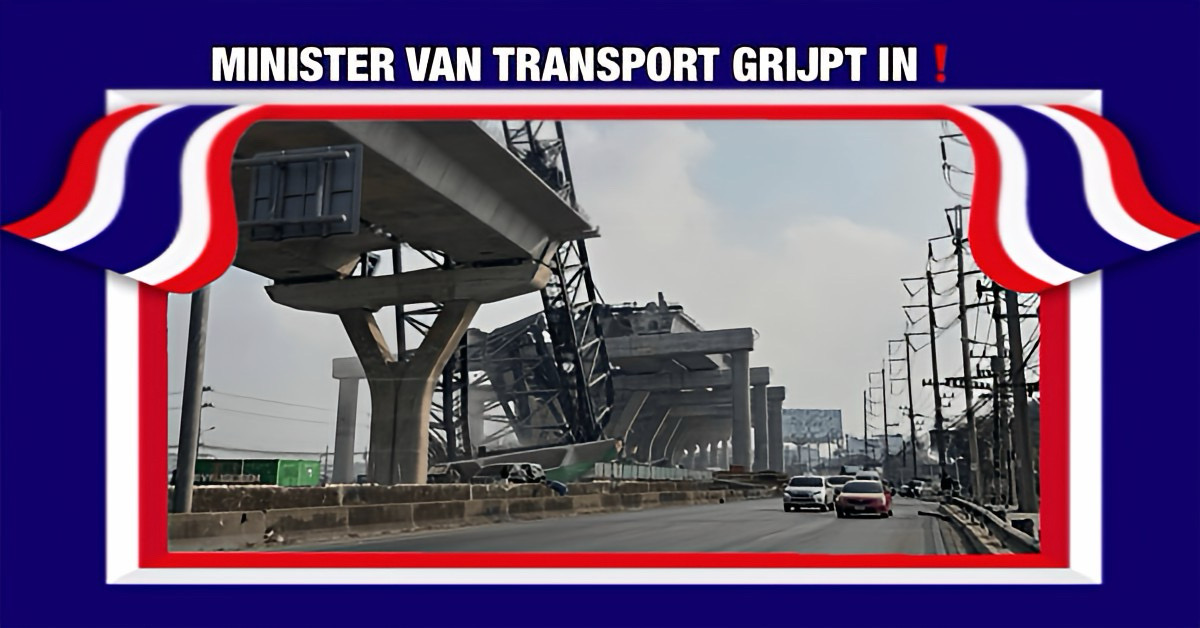 De minister van transport heeft de bouw van alle viaduct en spoorprojecten in Thailand stopgezet 