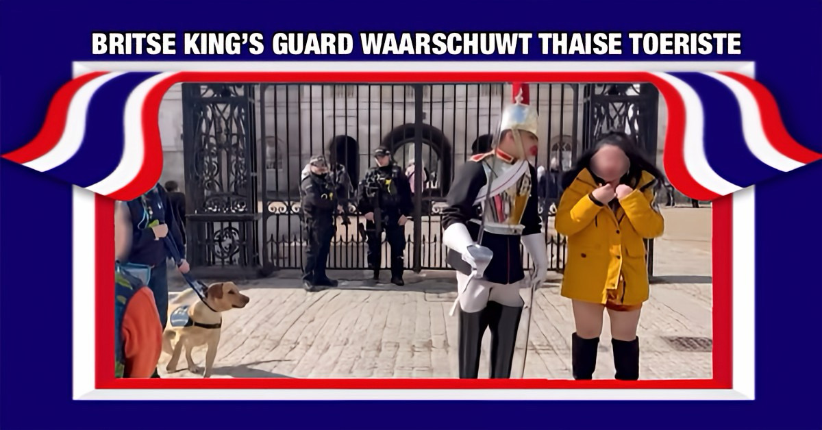 🎥 | Britse paleis bewaker jaagt een Thaise toeriste de stuipen op het lijf