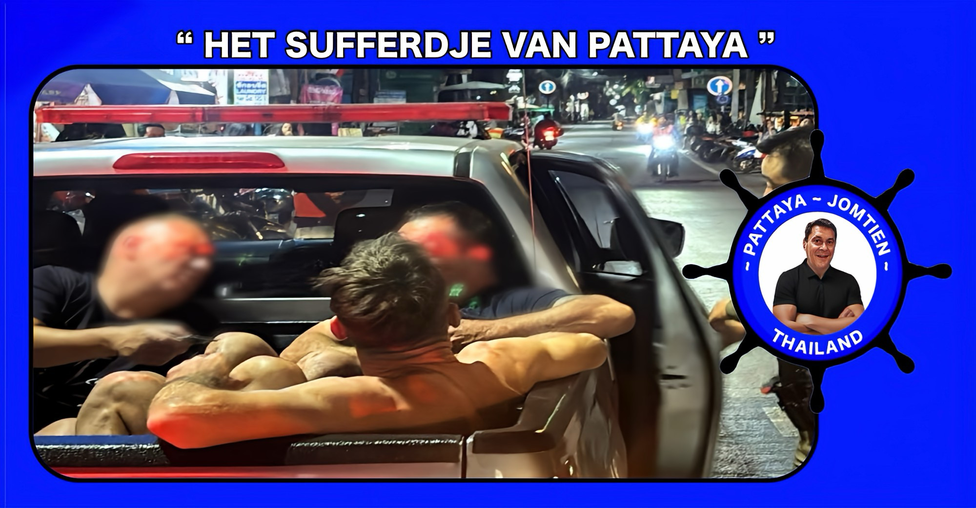 Amerikaanse toerist ziet na een straatgevecht in Soi Buakhao, sterretjes, politie Pattaya moest ingrijpen
