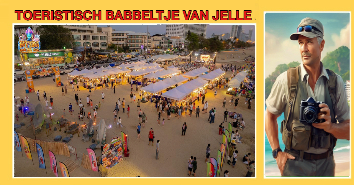 Leuke uitgaanstip ! Eén inktvis festijn op het strand van Jomtien