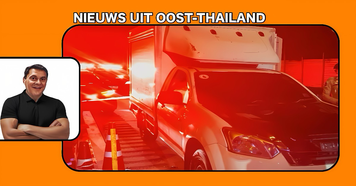 Een ambulance is op snelweg 7 onderweg naar Rayong in Oost-Thailand onder vuur genomen