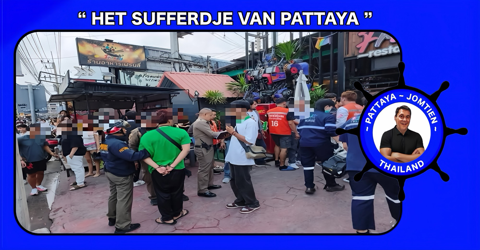 Provocaties via het chat lopen uit de hand voor een restaurant in Pattaya