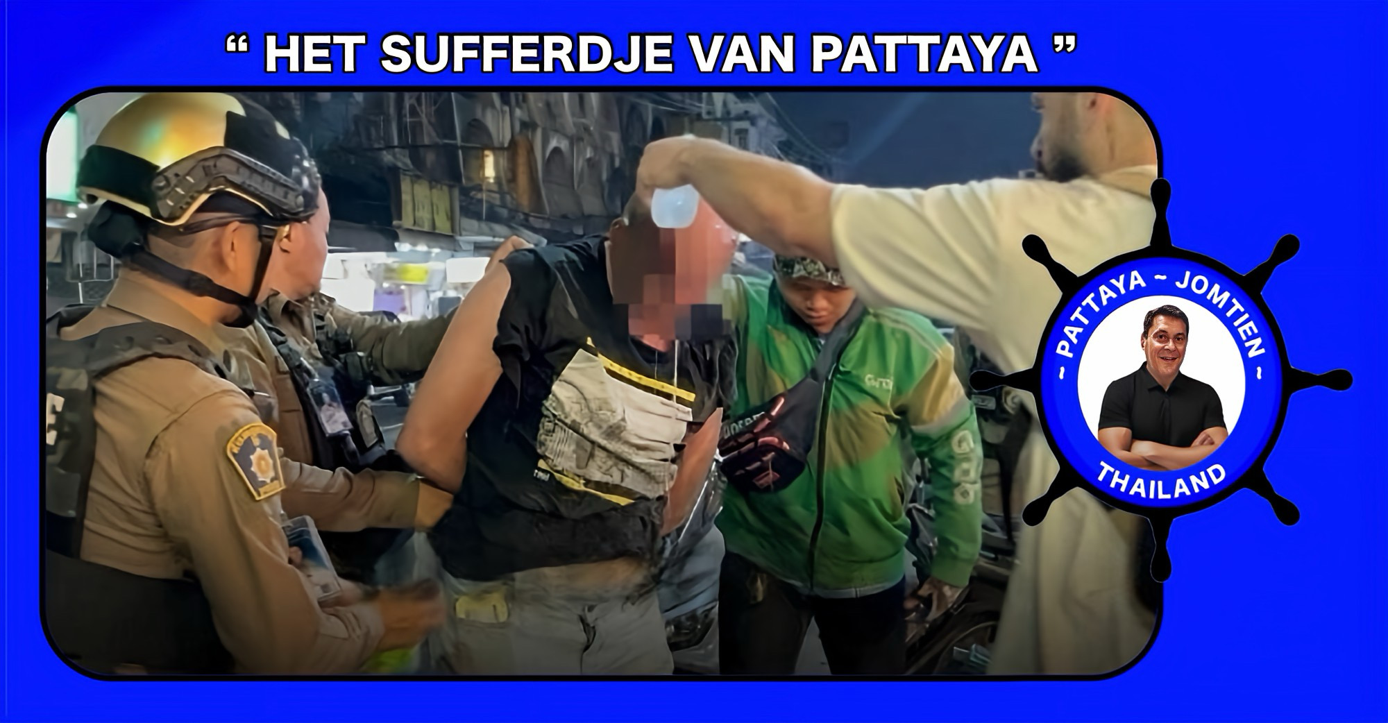 Woedende omstanders overmeesteren dronken Russische toerist na mishandeling van Thaise vrouw in Pattaya