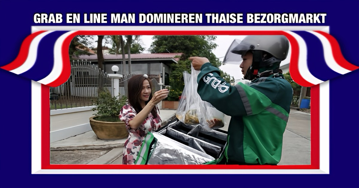 De bezorgdiensten Grab en Line Man domineren de markt in Thailand, deze duopolie vormt de basis voor de groeiende markt voor maaltijdbezorging. 