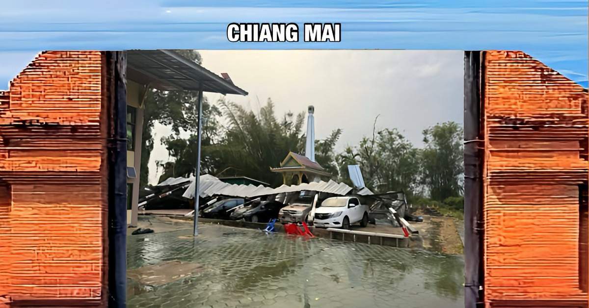 Zware zomerstormen teisterden Noord-Thailand waarbij honderden huishoudens werden getroffen en er diverse lichtgewonden zijn gevallen.