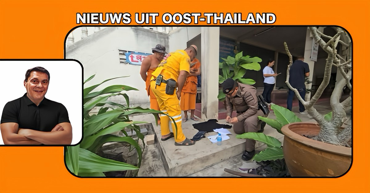 Thaise man dood aangetroffen bij tempel in Oost-Thailand na urenlang water gedronken te hebben.