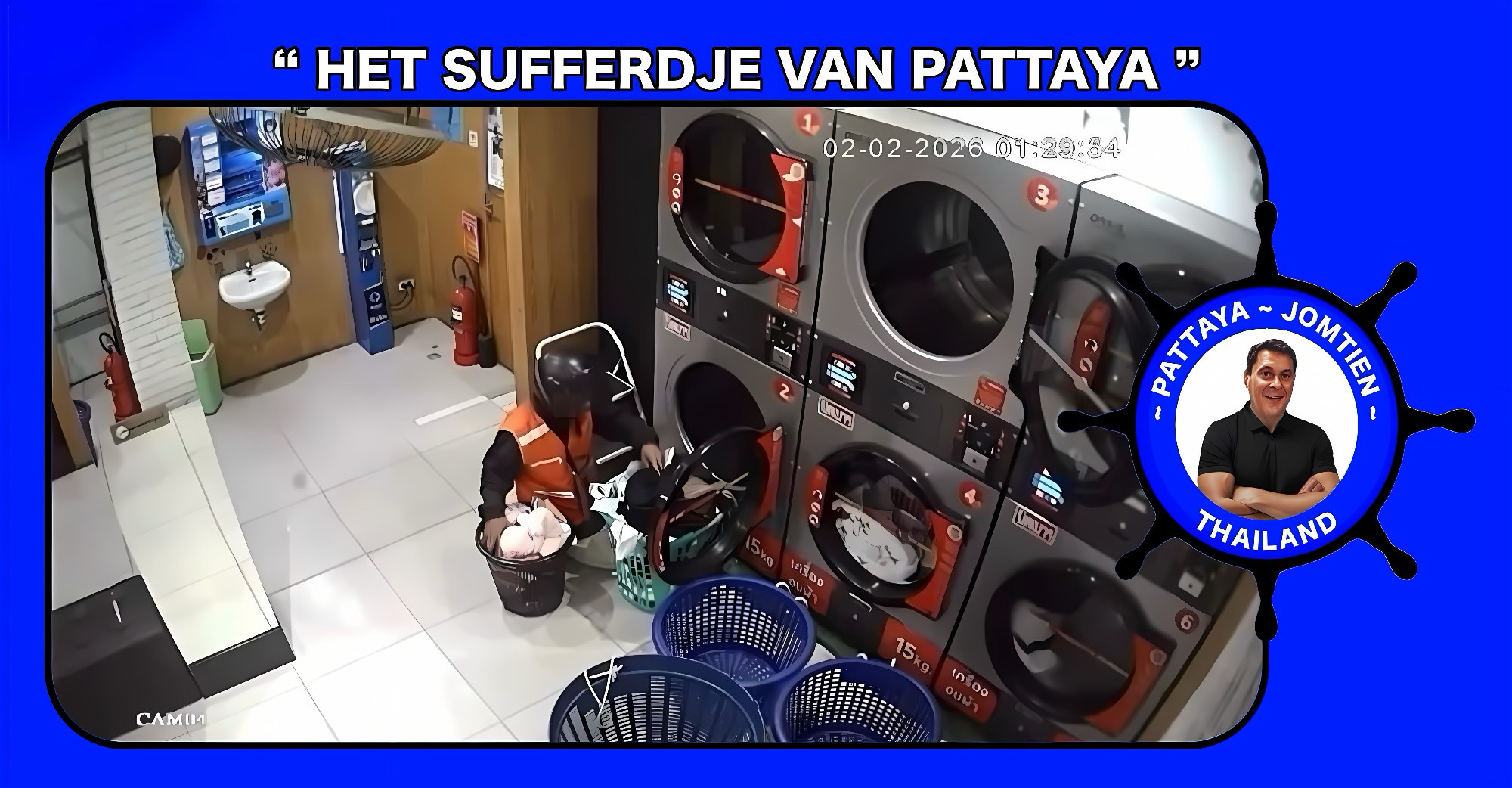 Wasgoed dief zet zijn misdaadgolf in Pattaya voort en maakt designerkleding ter waarde van 30.000 baht buit