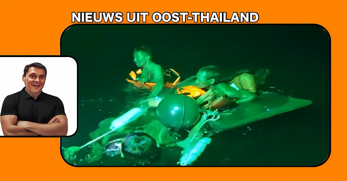 🎥 | Vissersdrama op zee, drie vissers in Oost-Thailand gered na het zinken van hun inktvis-boot.