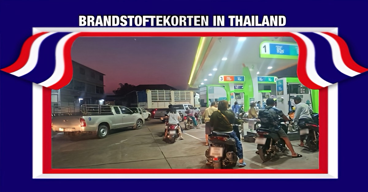 Brandstoftekort in Thailand, lange rijen bij de tankstations en hulpdiensten die niet kunnen uitrukken.