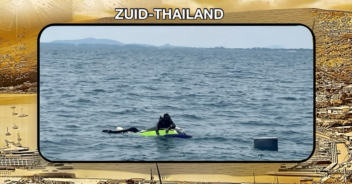 Politieagent overleeft 12 uur op een op drift geslagen kapotte jetski in de Golf van Thailand