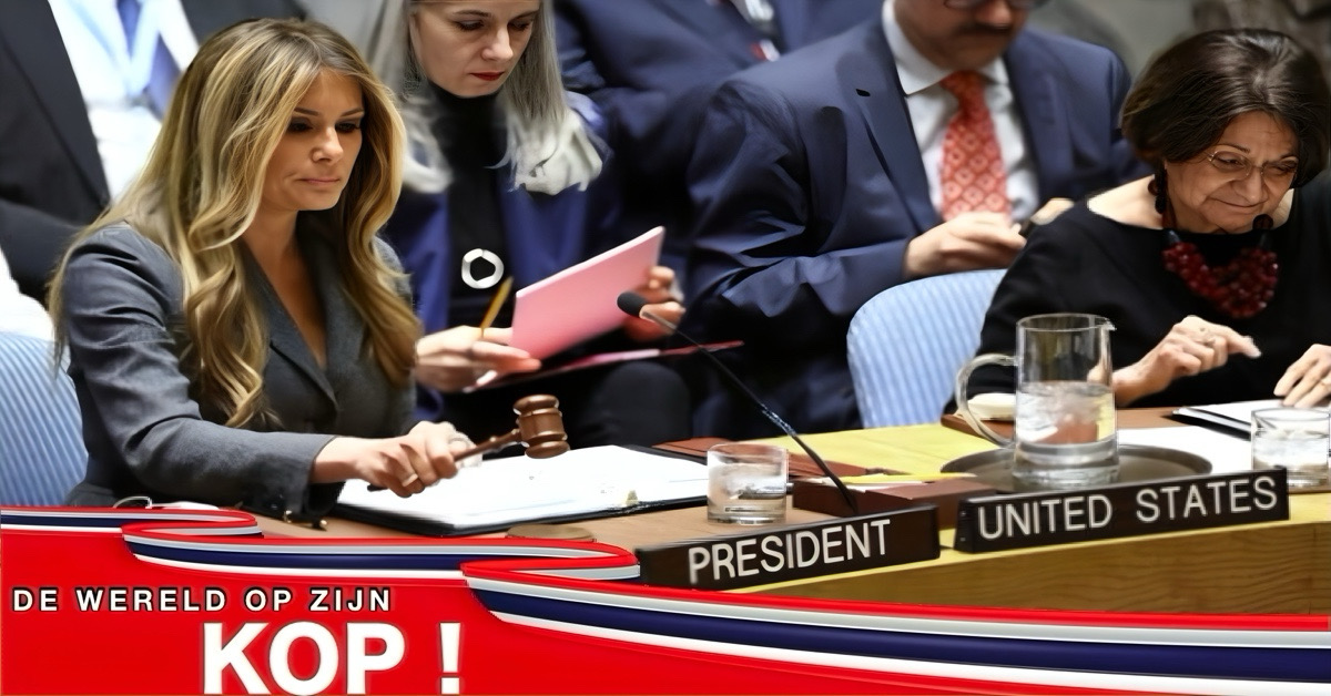 BIZAR | Melania Trump leidt een vergadering van de VN-Veiligheidsraad, terwijl de bommen in het Midden-Oosten vallen. 