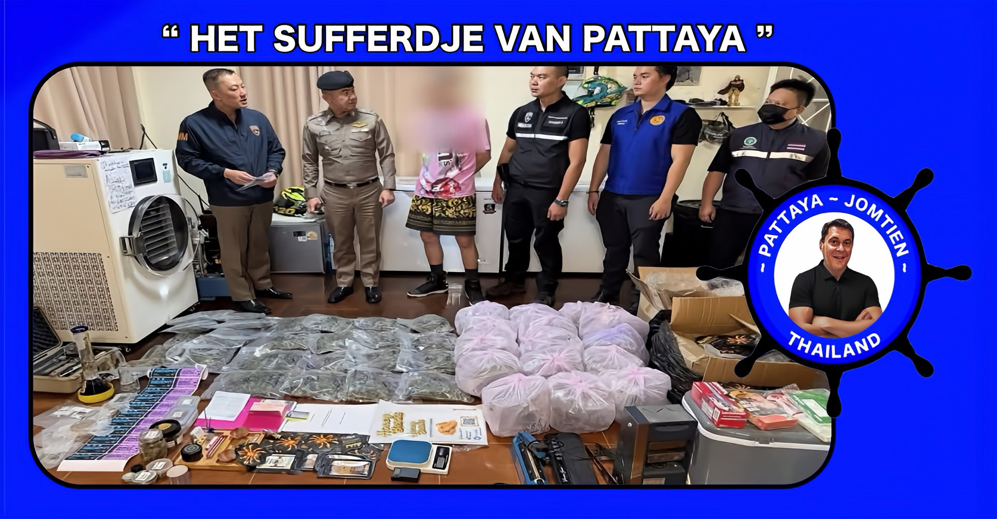 Russische ondernemer van eigen ‘groen imperium’ in Pattaya gepakt voor het verpakken en distribueren van cannabis 