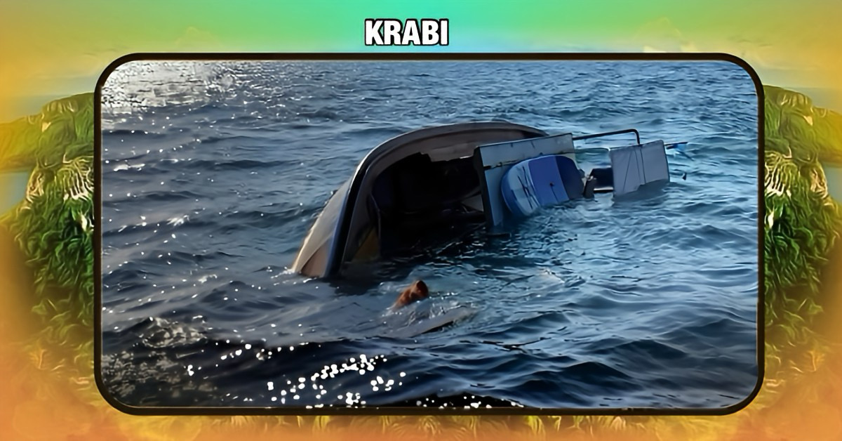 Longtailboot kentert in Zuid-Thailand, twee toeristen belandden in het ziekenhuis van Krabi.