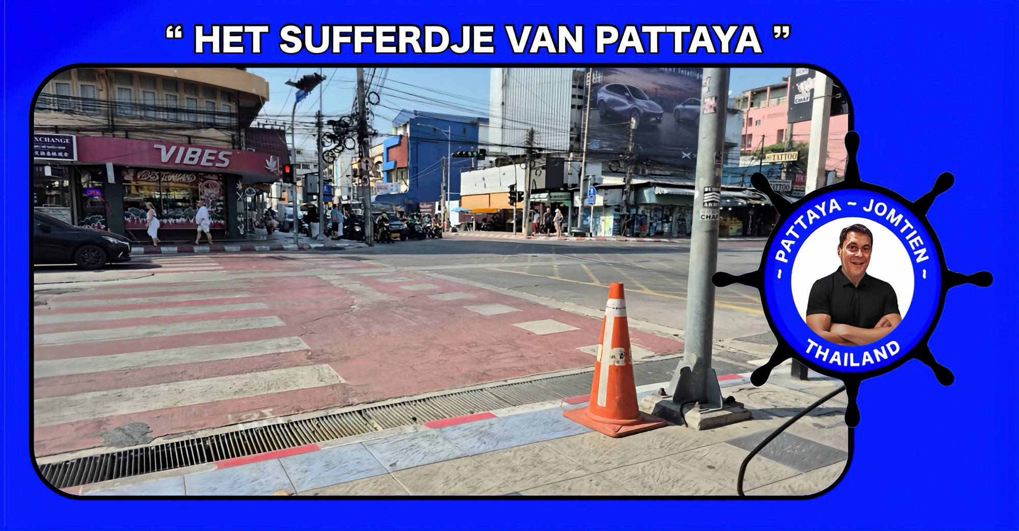 Thaise jongeman wordt woest als hij ziet dat een oudere man in Pattaya gewoon op straat staat te plassen en slaat hem knock-out.