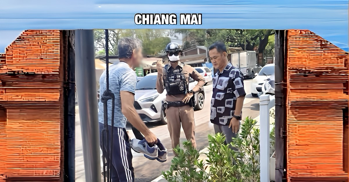 Schoenenruiltruc brengt Amerikaanse toerist in Noord-Thailand in problemen.