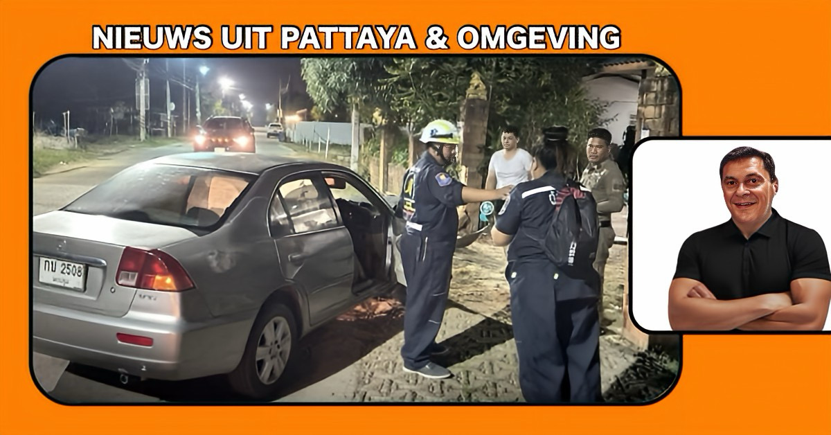 Pechnacht in de bewoners van een huis in Huay Yai, dronken vrouw rijdt woning binnen, politie Pattaya vindt drugs.