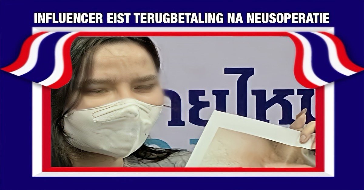 🎥 | Bekende influencer in Thailand eist volledige terugbetaling na infectie na neuscorrectie van 400.000 baht