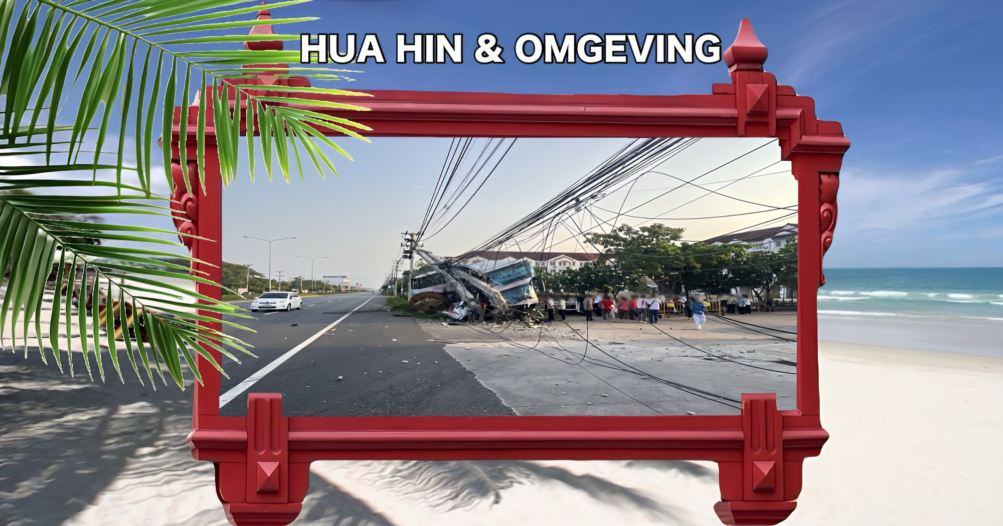 Touringcar met 52 inzittenden botst in Centraal-Thailand tegen elektriciteitspalen, wat resulteerde in verschillende gewonden.