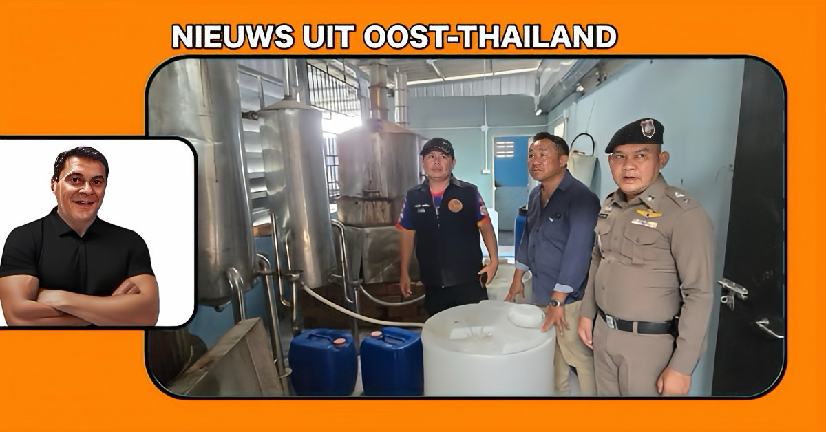 Autoriteiten vallen illegale drankstokerij in Oost-Thailand binnen.