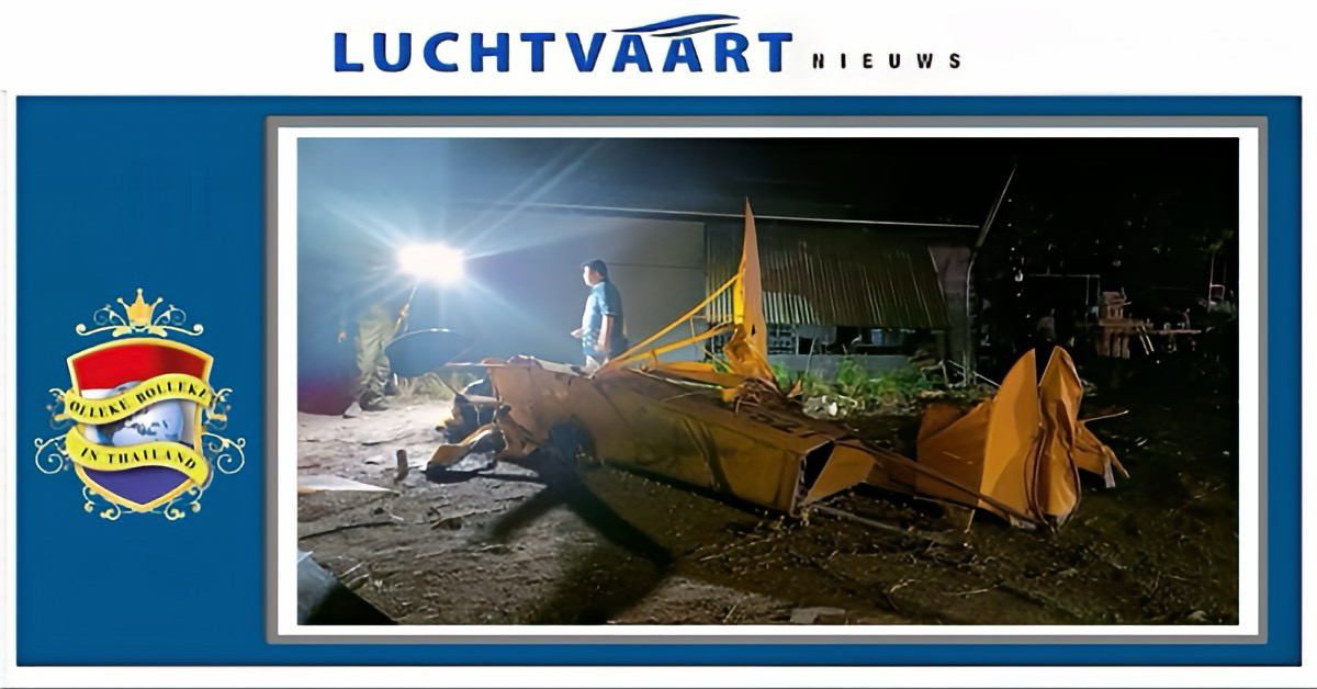 Vliegtuigongeval in Centraal-Thailand waarbij 75-jarige piloot gewond raakte.