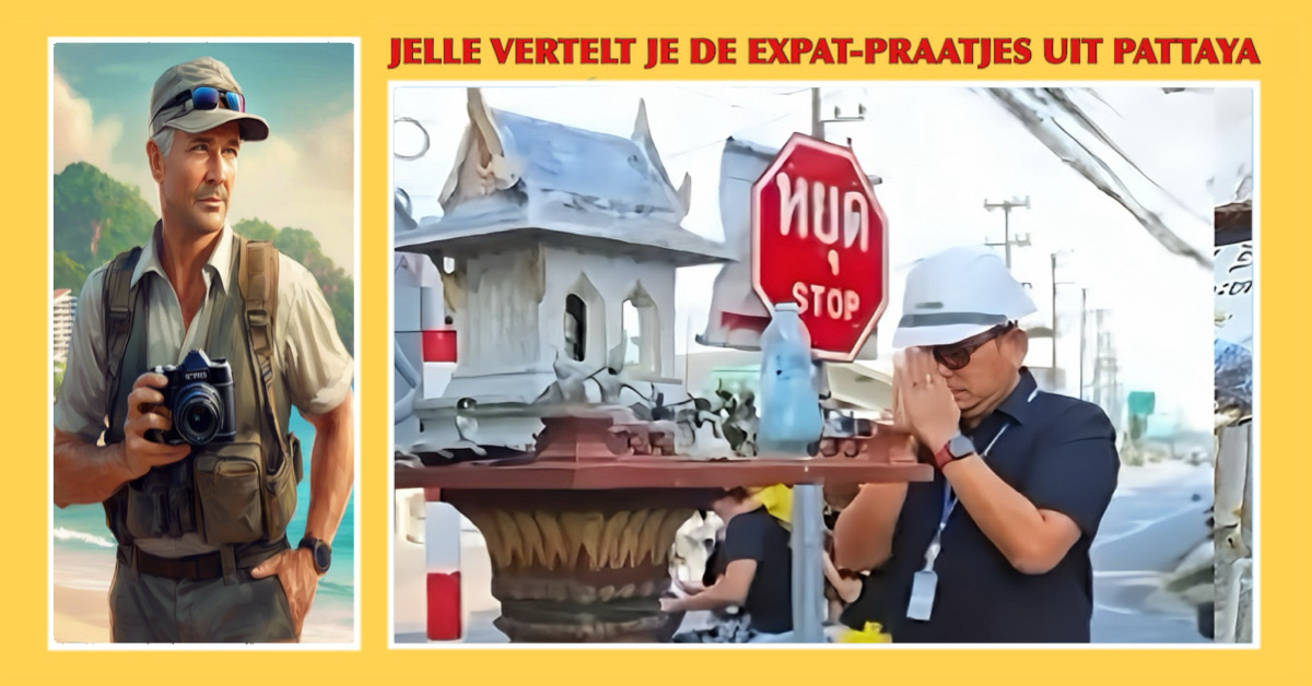 Traditie en vooruitgang gaan in Pattaya hand in hand, geestenhuis(je) met respect verwijderd.