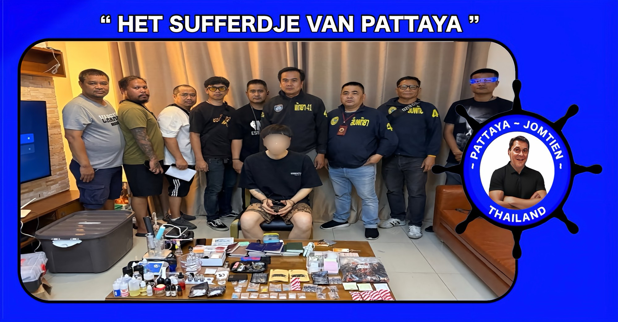 Chinese man opgepakt in Pattaya na undercoveractie in de strijd tegen de drugs- en vapehandel in Thailand 