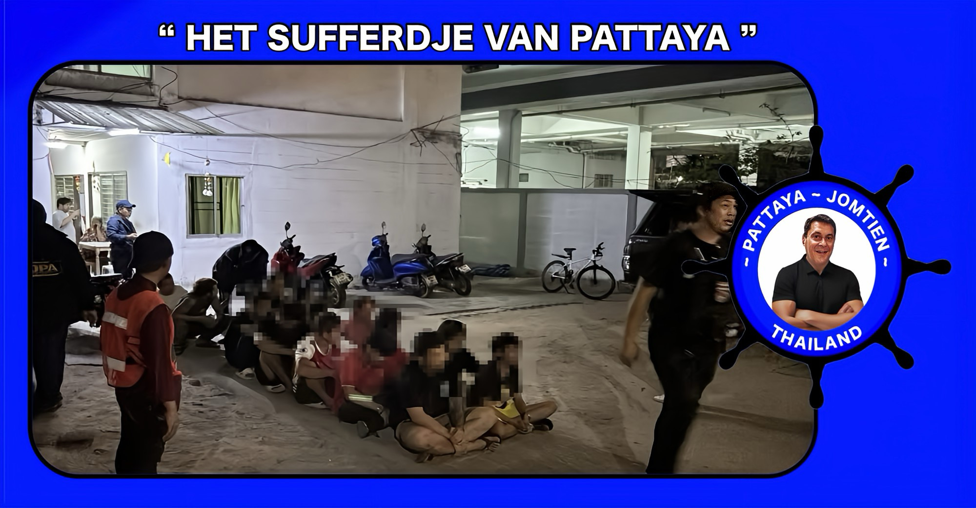 Inval in een drugshol in Pattaya levert de politie 13 drugsgebruikers op.