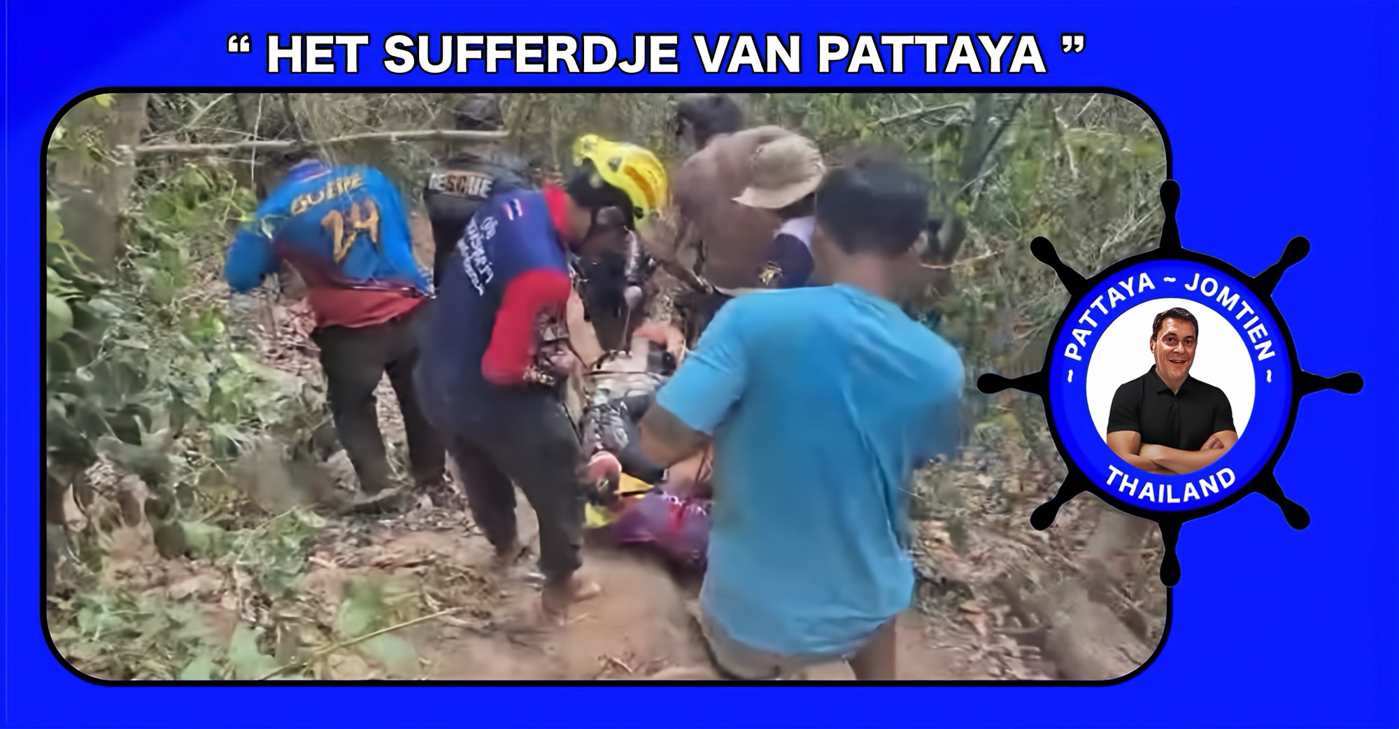 Buitenlander breekt zijn linkerbeen bij offroad-motorongeluk in Pattaya.