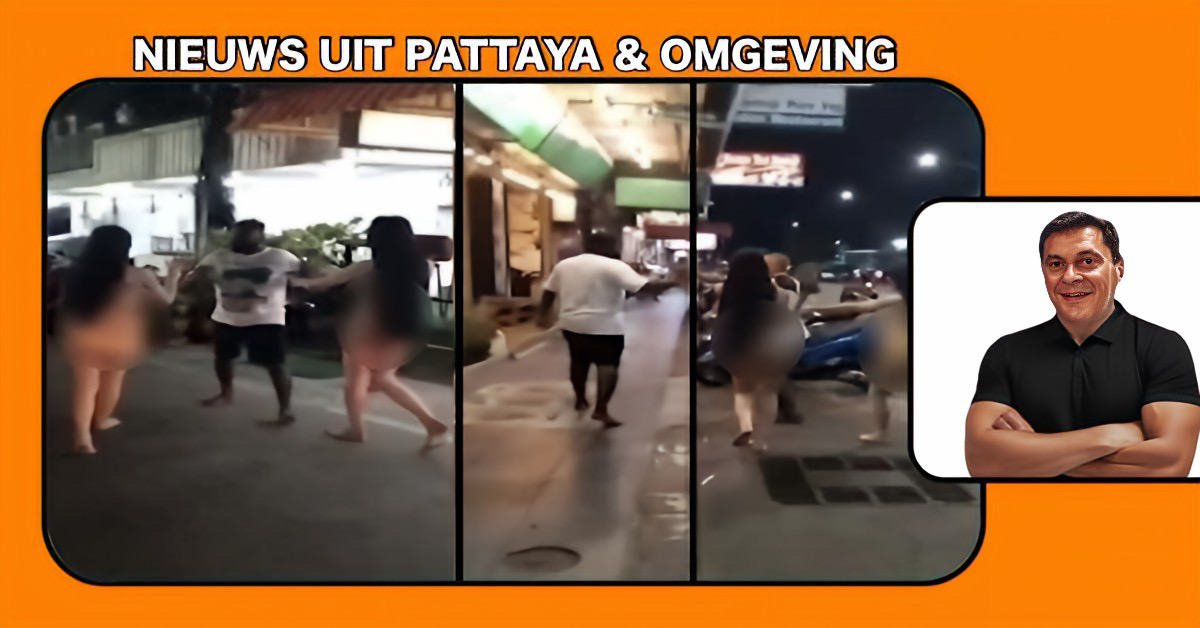 Indiaas toerist rent in Pattaya voor zijn leven, doordat hij door twee naakte ladyboys na een betalingsruzie werd nagezeten